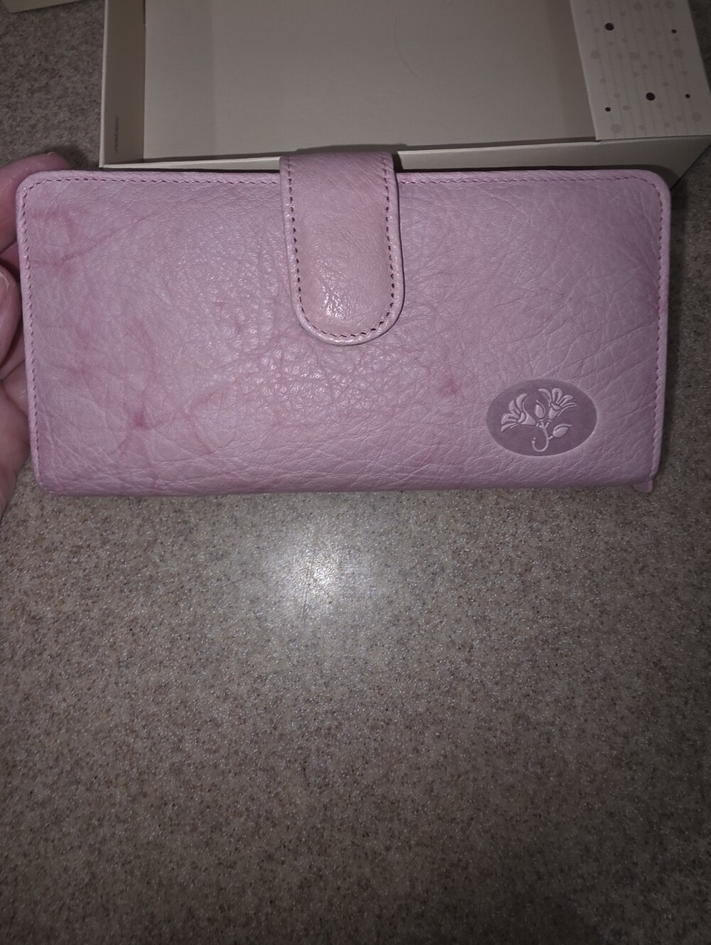 Buxton Pink Floral-Embossed Long Wallet
